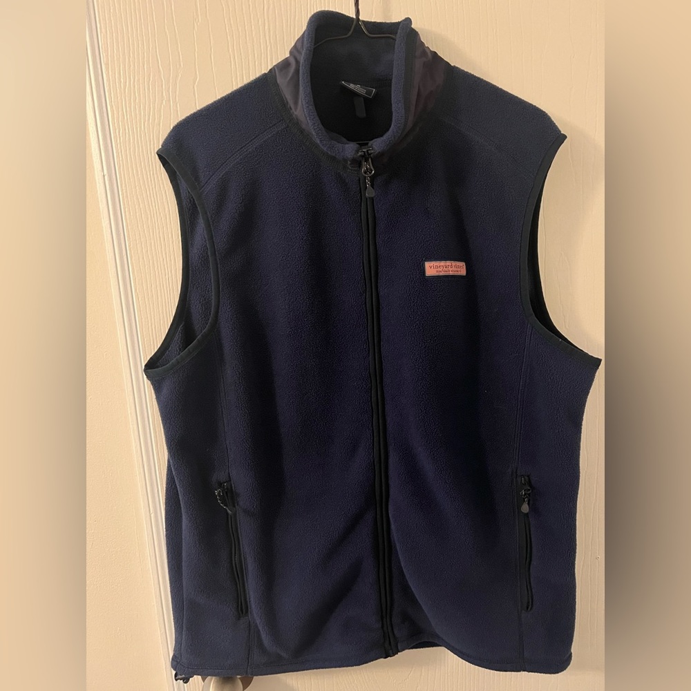 Vineyard Vines Navy Fleece Vest
